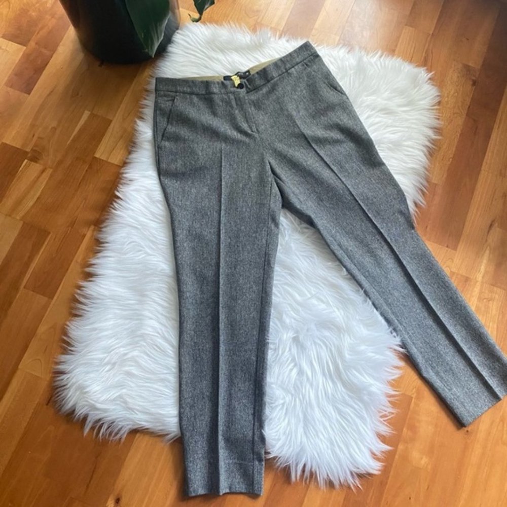 ETRO Gray Wool Mid Rise Trousers Pants